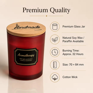 Luxury Colorful Matte Glass Jar Scented <b>Candle</b> with Wooden Lid Natural Soy Wax Aromatherapy Private Label Home Decor Gift <b>Set</b> - Product Image 3
