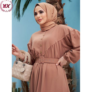 Elegant High Quality Crepe <strong>Abaya</strong> Dress for Muslim Women Front Button Dubai Islamic Clothing <strong>Modanisa</strong> Islamic Clothing Collection - Product Image 4
