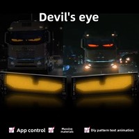 Écran LED flexible pour voiture et camion, panneau matriciel USB, motif yeux de démon dynamique, yeux de démon, animation de texte, affichage publicitaire