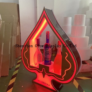 Biểu tượng tùy chỉnh 3 chai ACE của Spade chai thuyết trình LED bóng Champagne chai thuyết trình glorifier rượu đứng hiển thị giá - Product Image 4