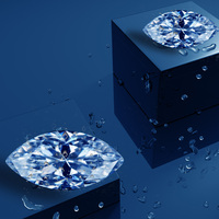 Moissanite naturelle bleu clair glacé, pierre précieuse en vrac, taille marquise, 4x8mm, petite, couleur vive, 5ct 6ct, faite à la main