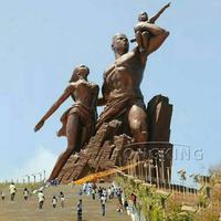 Statue de Figurine en Bronze Faite à la Main de Style Africain, Décoration Artistique par Coulée à la Cire Perdus