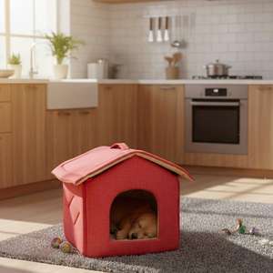 Cuccia per Cani PawHaven Media da Interno con Tetto Inclinato per Cani di Piccola Taglia - Product Image 4