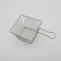 Panier de service en acier inoxydable pour frites, panier de présentation alimentaire en maille pour bureau, outil de cuisine