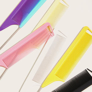 Pettine a coda di spillo resistente al calore in acciaio inossidabile con Logo personalizzato pettine per capelli con separazione in fibra di carbonio pettine antistatico a coda di topo - Product Image 2