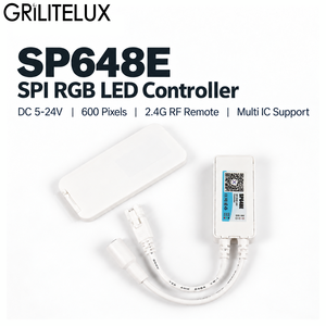 Controlador LED SK6812 SP648E SPI RGB DC5-24V 4A Salida 600 Píxeles Sincronización Musical por RF para Tira LED Direccionable - Product Image 1