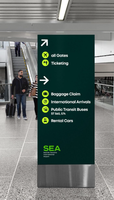 Letrero Direccional Reutilizable para Aeropuerto y Estación de Tren - Guía de Visualización Clara, Panel Reflectante Duradero, Tamaño Personalizable