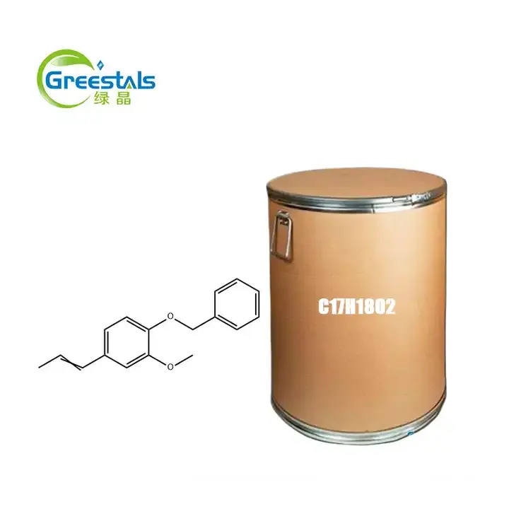 Branco ao sabor sintético cristalino cor-de-rosa do benziloxi-2-Methoxy-4-(1-Propenyl) benzeno cas 120-11-6