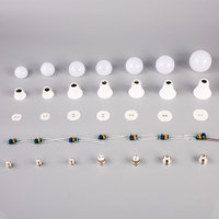 Ampoule LED en aluminium 3W 5W 7W 9W 12W 15W 18W 22W B22 E27 E14 AC DC, pièces et matières premières pour usage résidentiel