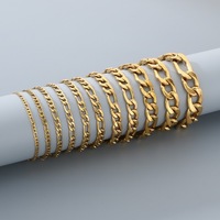 Bracelet chaîne Figaro NK uni style neutre, minimaliste, polyvalent, longueur réglable, en acier inoxydable, bijoux de main, vente en gros