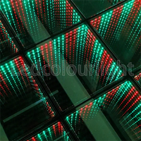 Plancher de danse LED magnétique pour mariage, effet miroir infini 3D mat, panneau de plancher de danse sans fil, effet 3D, fête