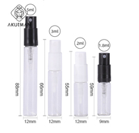 Flacon de testeur de parfum 1.8ml 2ml 3ml 5ml flacons en verre rechargeables bouteilles d'échantillons de parfum vides