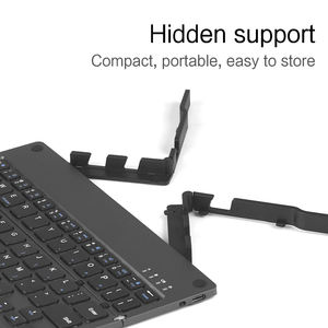 Teclado inalámbrico plegable con soporte <span class=keywords><strong>para</strong></span> <span class=keywords><strong>iPad</strong></span>, tableta, teléfono portátil, <span class=keywords><strong>Mini</strong></span> teclado <span class=keywords><strong>para</strong></span> Windows <span class=keywords><strong>IOS</strong></span> Android - Product Image 4