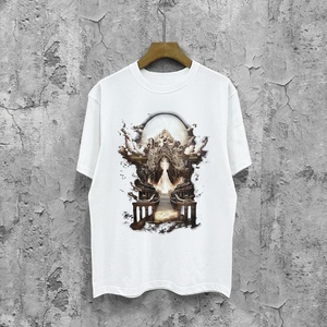 Camiseta Vintage con Estampado Frontal de Templo Místico 2026 para Dropshipping, Hombre, 100% Algodón Transpirable, Estilo Urbano Americano Oversize - Product Image 4