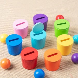Custom Montessori Educational Rainbow Matching Ball Toddler Learning Color Sorting Counting Game Wood Toys for Kids Boys Girls - Product Image 4