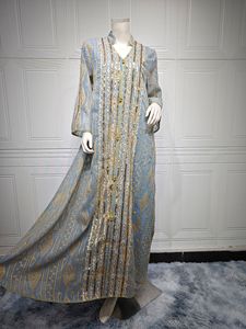 R-368 Elegante Abito Abaya da Donna Fatto a Mano Stile Dubai con Ricami in Rete e Paillettes <span class=keywords><strong>Chic</strong></span> Moda Serale per Musulmane - Product Image 5