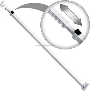 Barre de sécurité coulissante moderne en aluminium réglable avec verrouillage anti-enfants pour portes patio et portes coulissantes en verre - Product Image 2