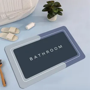 Alfombrilla de baño de secado rápido superabsorbente moderna antideslizante personalizada de fábrica alfombrilla de baño de tierra de diatomeas