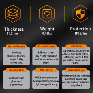 CENAVA A868T Mtk8788 Tablet Android 13, 6 + 128Gb 800*1340 kamera Ips 5Mp + 13MP Gps Nfc 4G Lte Ip68 Tablet industri kasar - Product Image 4