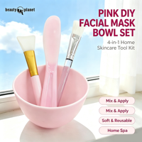 Beauty Planet – Lot de 4 pinceaux éventail moelleux pour masque, spatule à argile, mélange de produits cosmétiques DIY, soin de la peau, bol en silicone pour masque, pinceaux de beauté