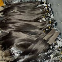 Extensiones de Cabello Natural 100% Virgen SDD de un Solo Donante, Color Negro Natural, Liso, en Paquetes