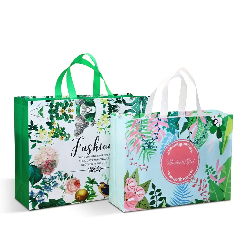 Bolsa de compras de regalo no tejida de Pamela, bolsa de tela plana no tejida ecológica con logotipo personalizado, Bolsa para supermercado