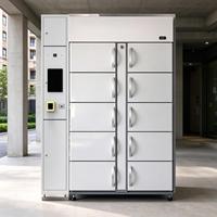 Casier réfrigéré intelligent à 10 portes pour chaîne du froid, armoire de livraison d'aliments frais à récupération autonome par PIN et code QR pour supermarché