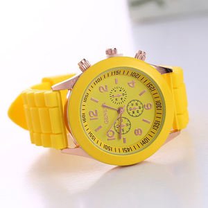Montre en silicone à quartz de luxe écologique Genève Hangzhou, tendance, colorée, style gelée, pour étudiants, sportive, unisexe, transfrontalière - Product Image 6