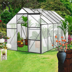 <span class=keywords><strong>Serre</strong></span> de jardin en acier galvanisé avec base en acier, verre trempé, cadre en aluminium et plaques de polycarbonate - Product Image 4