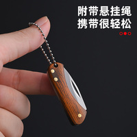 Couteau pliant de haute qualité en acier inoxydable 3cr13, pointe en forme de goutte, ouverture par glissière en bois, bouton poussoir, personnalisable, OEM, multifonctionnel