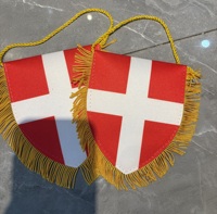 Drapeau de supporter de football personnalisé en satin, double face, mini-guirlande publicitaire nationale, pour échange souvenir