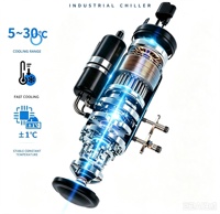 Refroidisseur d'eau commercial à onduleur en titane avec chauffage et refroidissement, fonctionnement automatique 1000W-4000W pour aquarium, bassin de fruits de mer et aquaculture