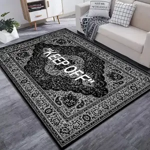 Brand Name Area Rugs Floor Mat Black and White Carpet Living 3d Rug