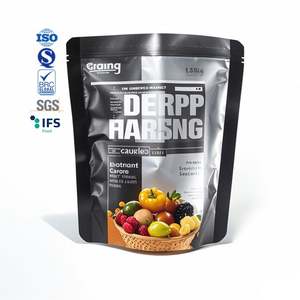 Gravure personnalisée imprimé hologramme Cali 3.5G pochette debout sacs en mylar noir scellables sacs étanches à l'humidité brillants pour aliments pour animaux de compagnie - Product Image 4