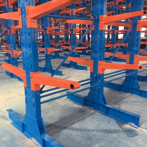 Almacén de servicio pesado lado tubo de acero estanterías cantiléver para barras de refuerzo de almacenamiento - Product Image 2