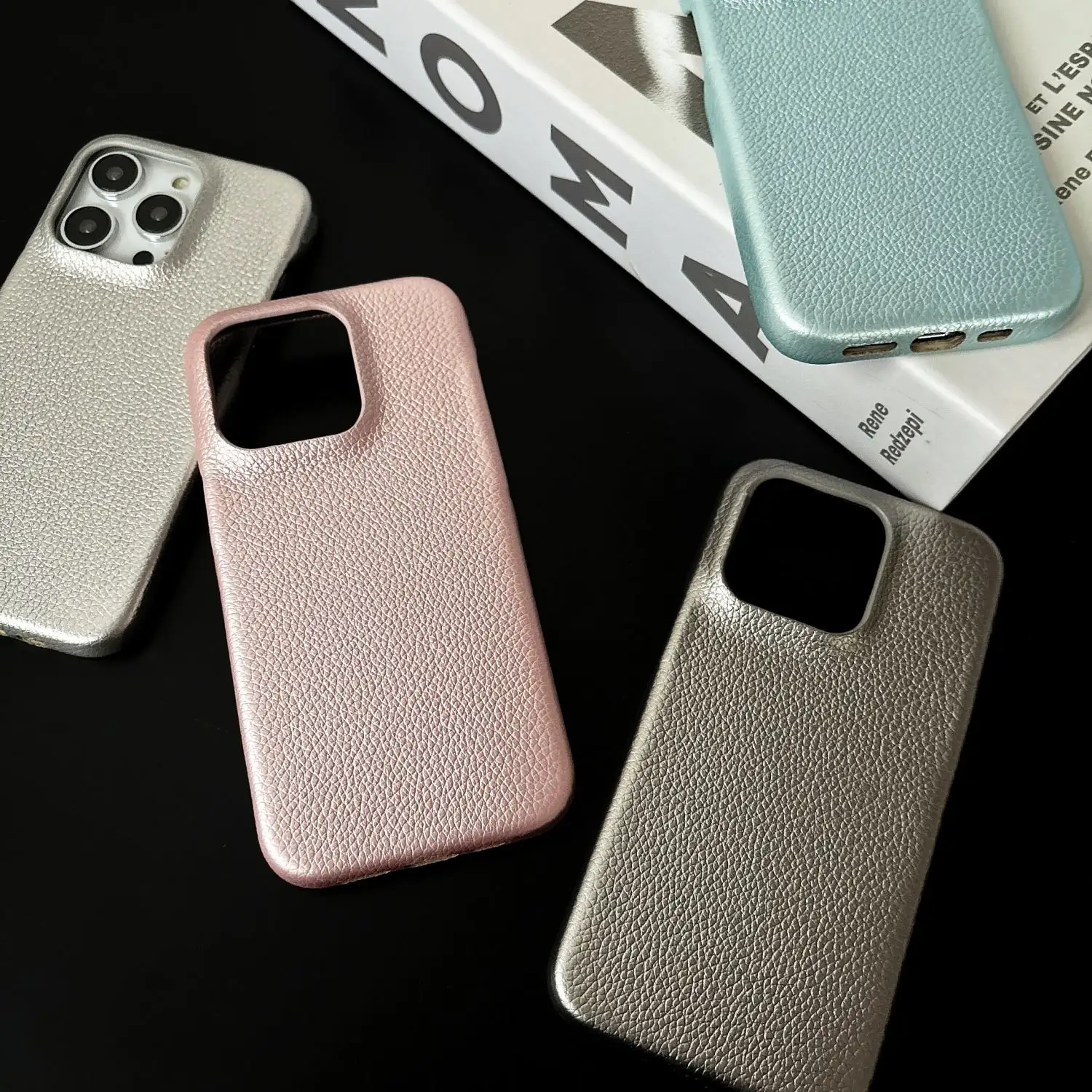 Leather Sticker Case for iPhone 15 Pro Max New Fashion PU Material Full Protective Phone Case for iPhone 14 Pro 13 Pro Max