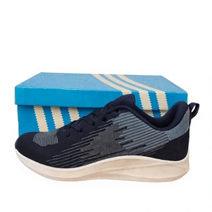 Zapatillas de Running Azul Marino para Hombre con Suela Blanca y Parte Superior Texturizada en Caja - Product Image 5