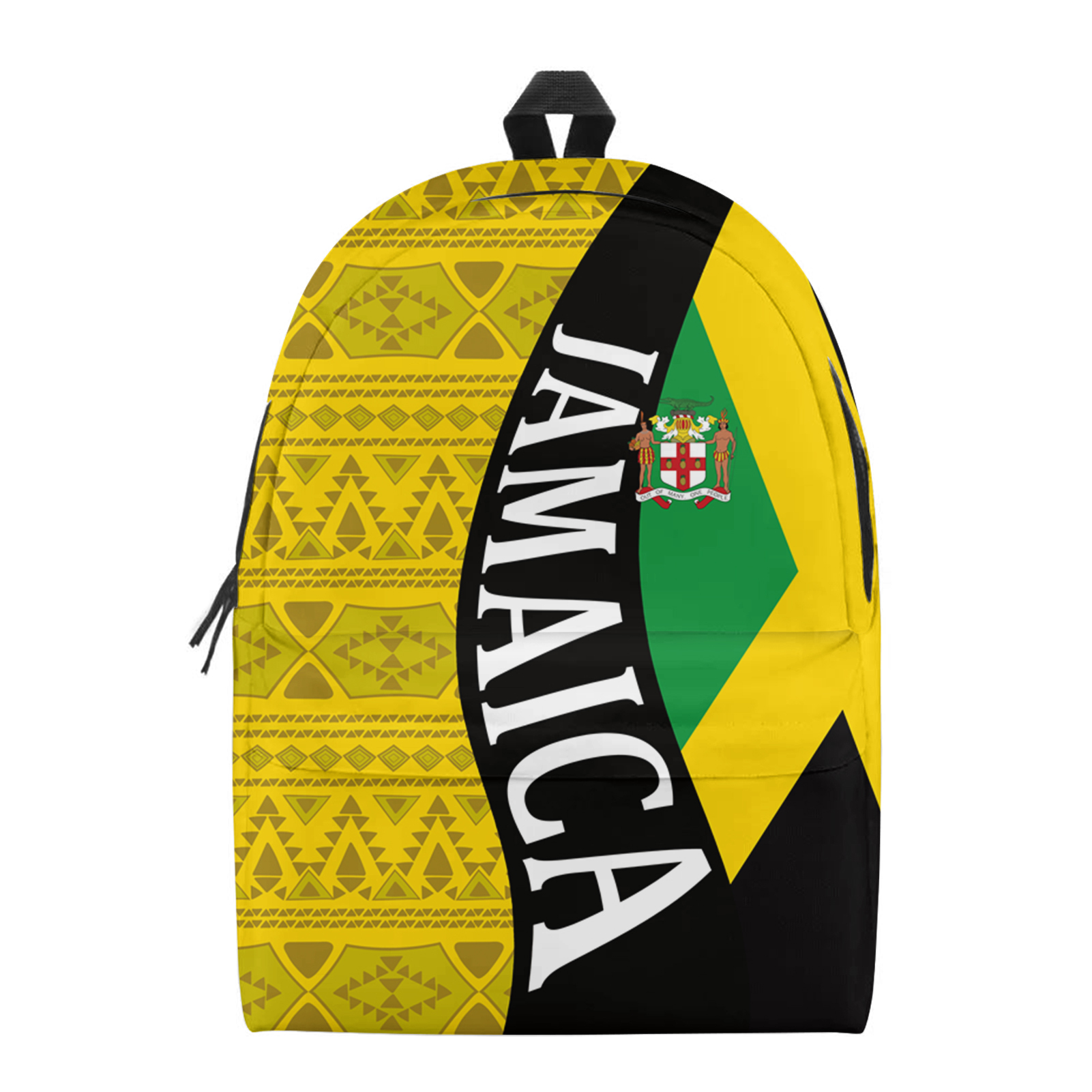 Jamaica Flag Letter National Symbols Ethnic Pattern Backpack