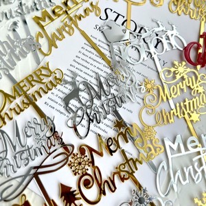 ท็อปเปอร์เค้กอะคริลิคคริสต์มาสลายน้ำผึ้งและรสหวาน ของตกแต่งเค้กสุขสันต์วันคริสต์มาส อุปกรณ์จัดปาร์ตี้ - Product Image 3