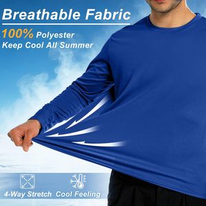 เสื้อรัดรูปแขนยาวสำหรับผู้ชาย ป้องกันแสงแดด UPF 50+ ระบายเหงื่อได้ดี เหมาะสำหรับออกกำลังกายและกีฬากลางแจ้ง - Product Image 4