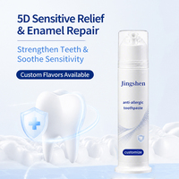 Dentifrice en pompe à l'acide hyaluronique soluble dans l'eau, longue durée, sans rinçage, blanchissant, nettoyage en profondeur, portable, anti-allergique