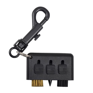 Brosse de nettoyage de clubs de golf 3-en-1 Dericsson, brosse pour tête de club, nettoyeur de rainures, brosse en fil d'acier, outil de nettoyage de golf à 3 trous - Product Image 1