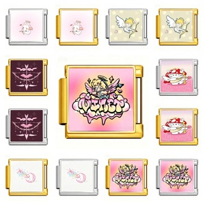 Venta al por mayor de dijes italianos de Cupido y ángel del amor de 9mm, ideales para la creación de pulseras DIY, regalo de joyería para el Día de San Valentín para mujeres - Product Image 1