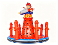 Tour d'escalade gonflable sur le thème des pompiers de la marque DST, en PVC écologique, jeu d'obstacles commercial pour enfants, défi de pompier