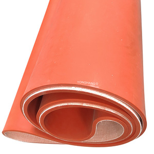 Yonghang Silicone Conveyor <b>Belt</b> Flat <b>Belt</b> For Bag Making Machine High Temperature Resistant <b>Red</b> Custom Size - Product Image 5
