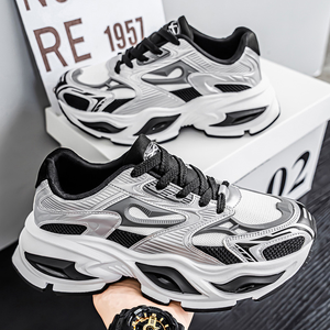 Chaussures tendance pour hommes, style chunky, semelle en caoutchouc EVA, respirantes, légères, sport, décontractées, pour activités de plein air, course à pied, marche, style jeune. - Product Image 1