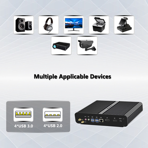 Mini <span class=keywords><strong>PC</strong></span> comercial de EE. UU., <span class=keywords><strong>CPU</strong></span> Core i7 10th, RAM <span class=keywords><strong>DDR4</strong></span> + SSD NVMe, pantalla dual 4K HD/DP, sin ventilador, carcasa de metal completa - Product Image 5