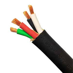 flexible copper wire 4x4AWG 600v SOOW rubber cable awg cable