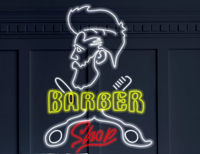 Enseigne LED Dimmable pour Salons de Coiffure et Barbiers – Logo Lumineux pour Entreprises