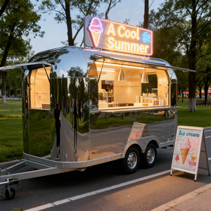Food Truck Completamente Attrezzato per Esterni, Rimorchio per Gelati, Waffle, Crêpe, Dessert, Pancake e Ciambelle con Cucina Completa - Product Image 1